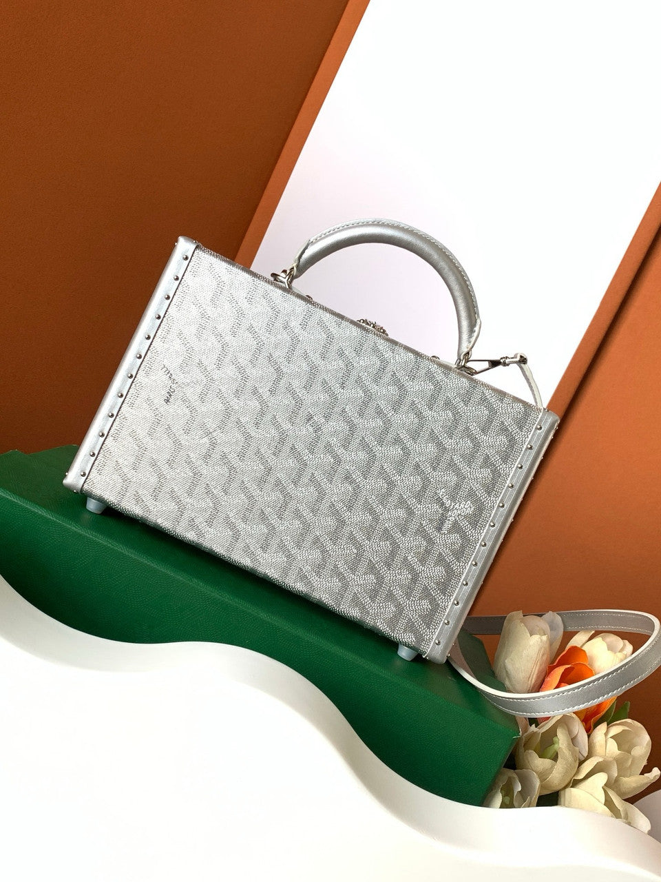 Goyard Grand Hotel Trunk Bag Silver Goyard