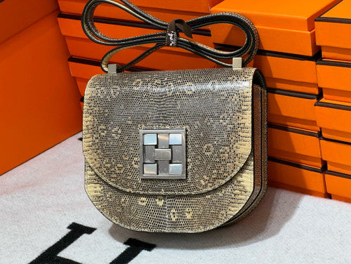 Hermès Ombre Shiny Gold Lizard Mosaique Au 24-17 Hermes