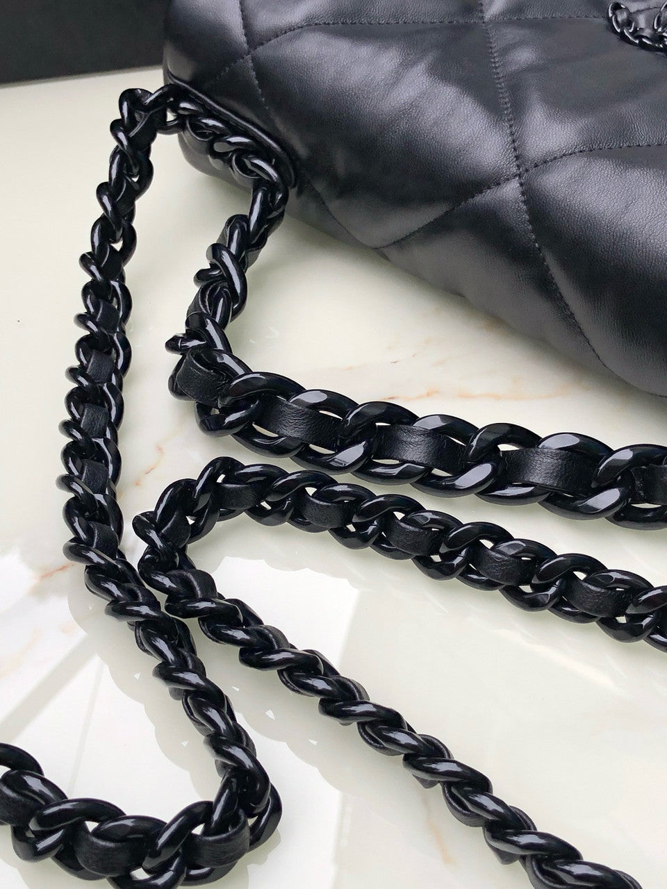 CHANEL 19 Black Bag All Black in Goatskin