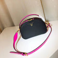Prada Odette Saffiano leather bag Black/Pink