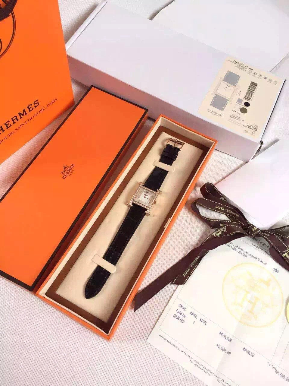 Hermes H Hour Watch with gemstone