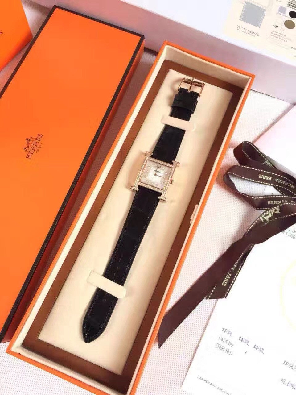 Hermes H Hour Watch with gemstone