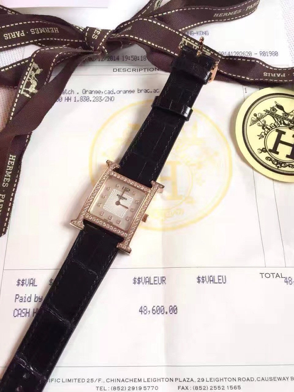 Hermes H Hour Watch with gemstone