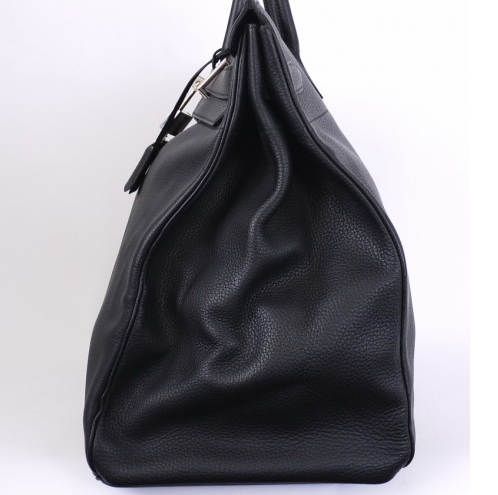 Hermes Black Taurillon Clemence 50cm Hac Birkin Bag 50