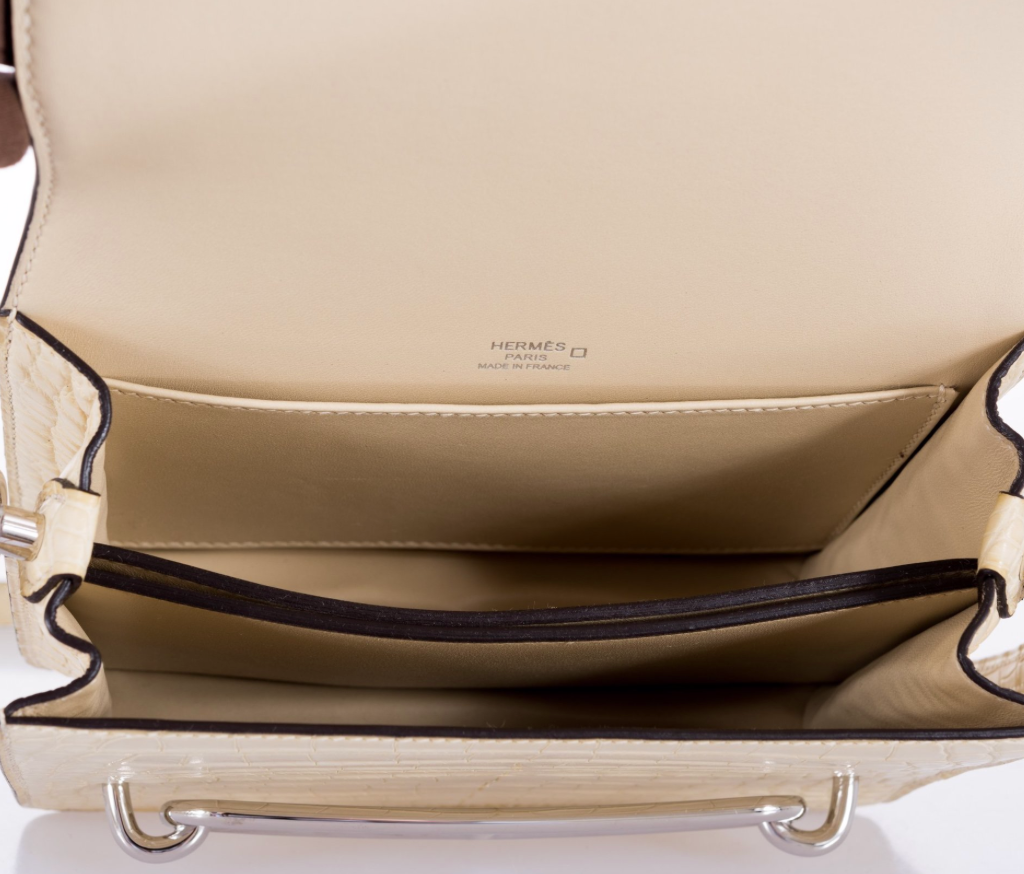 Hermes Roulis Mini Ombre Vanille Lizard Natura Alligator Missi Mat