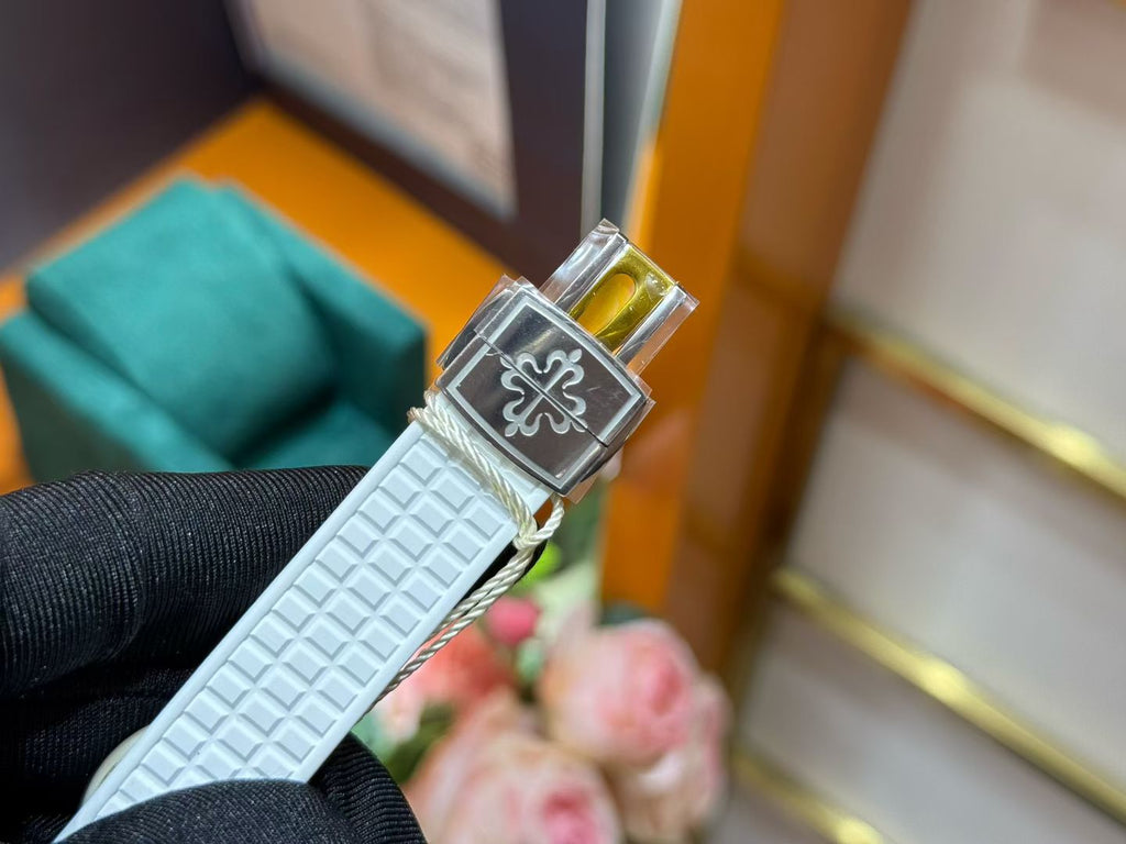 Patek Philippe Aquanaut White Rubber Strap Watch
