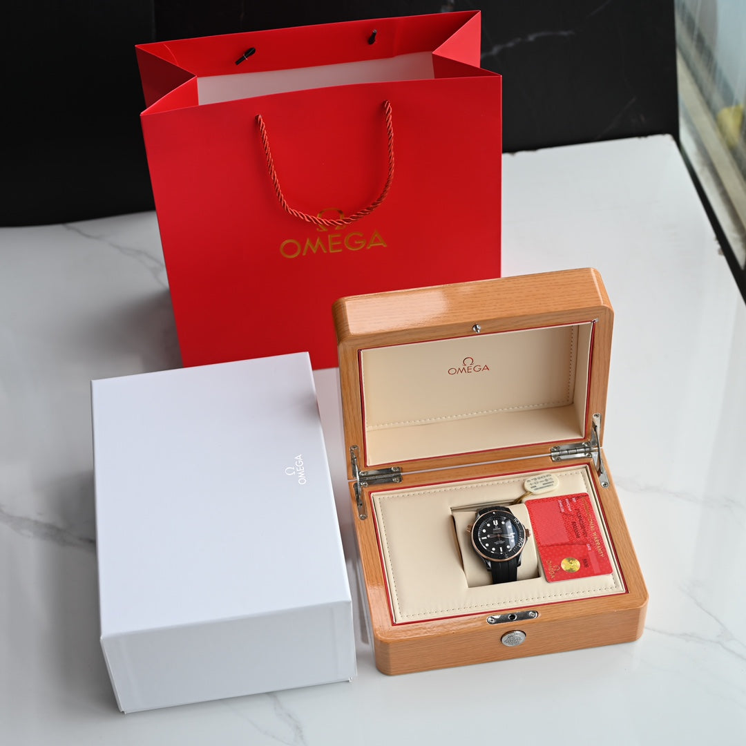Omega Seamaster 300 Black Ceramic & Rose Gold Bezel 43.5mm
