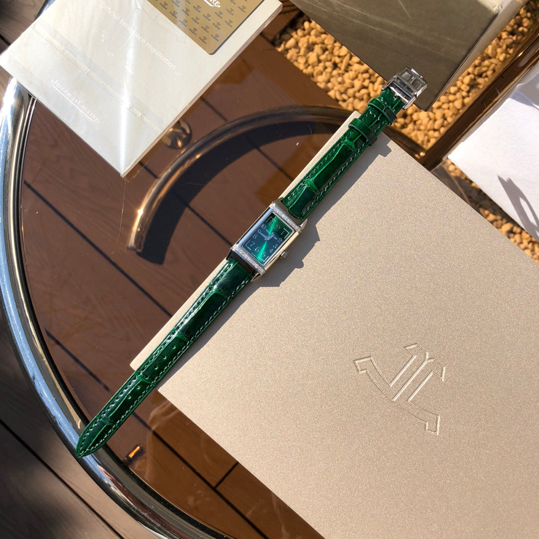 JAEGER-LECOULTRE REVERSO ONE Green Enamel & Diamonds | 18k Rose Gold | "Precious Flowers" Edition