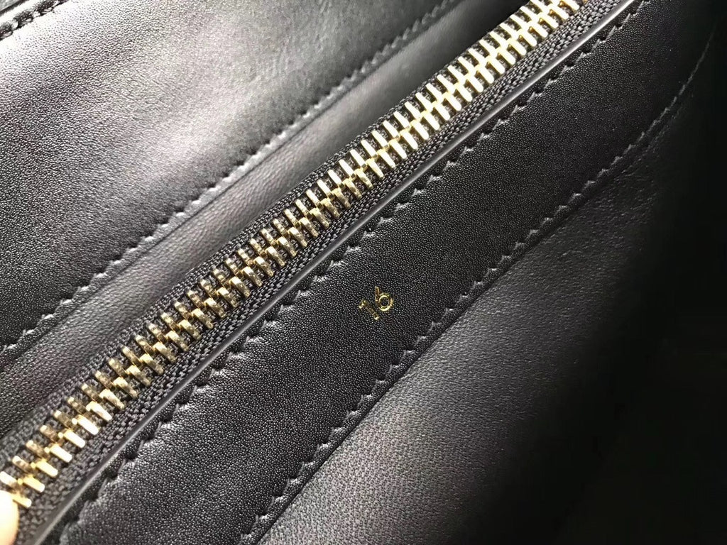 Celine  MEDIUM 16 BAG IN SATINATED CALFSKIN BLACK