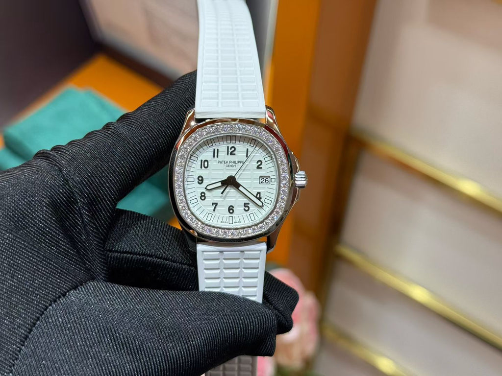 Patek Philippe Aquanaut White Rubber Strap Watch