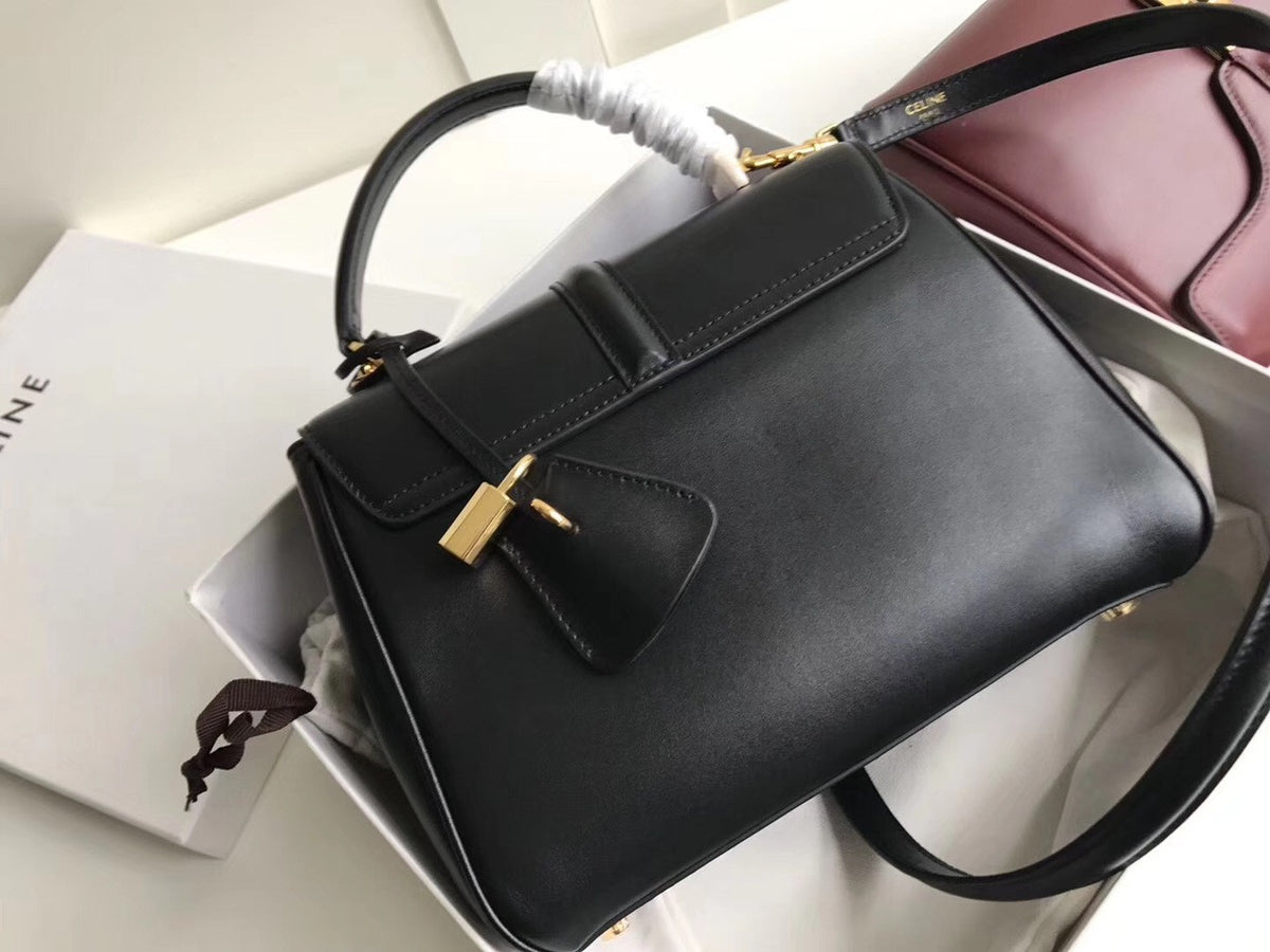 Celine  MEDIUM 16 BAG IN SATINATED CALFSKIN BLACK