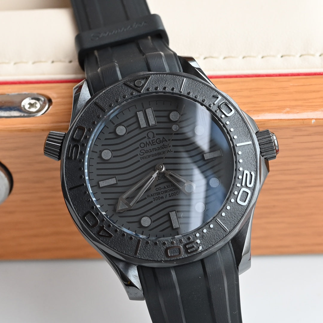 Omega Seamaster 300M Black Ceramic 43.5mm Watch Full Set