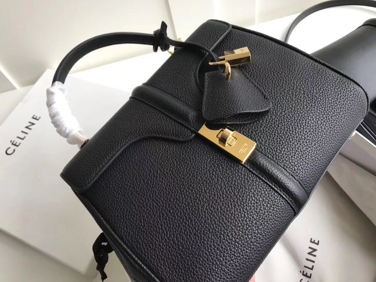 Celine SMALL 16 BAG IN SATINATED CALFSKIN BLACK