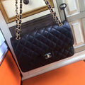 Chanel LARGE CLASSIC HANDBAG Black Calfskin