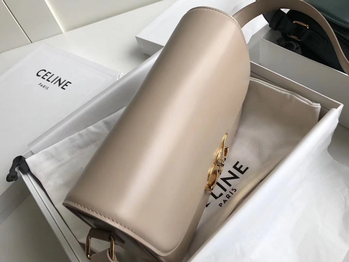 Celine MEDIUM TRIOMPHE BAG IN SHINY CALFSKIN NUDE