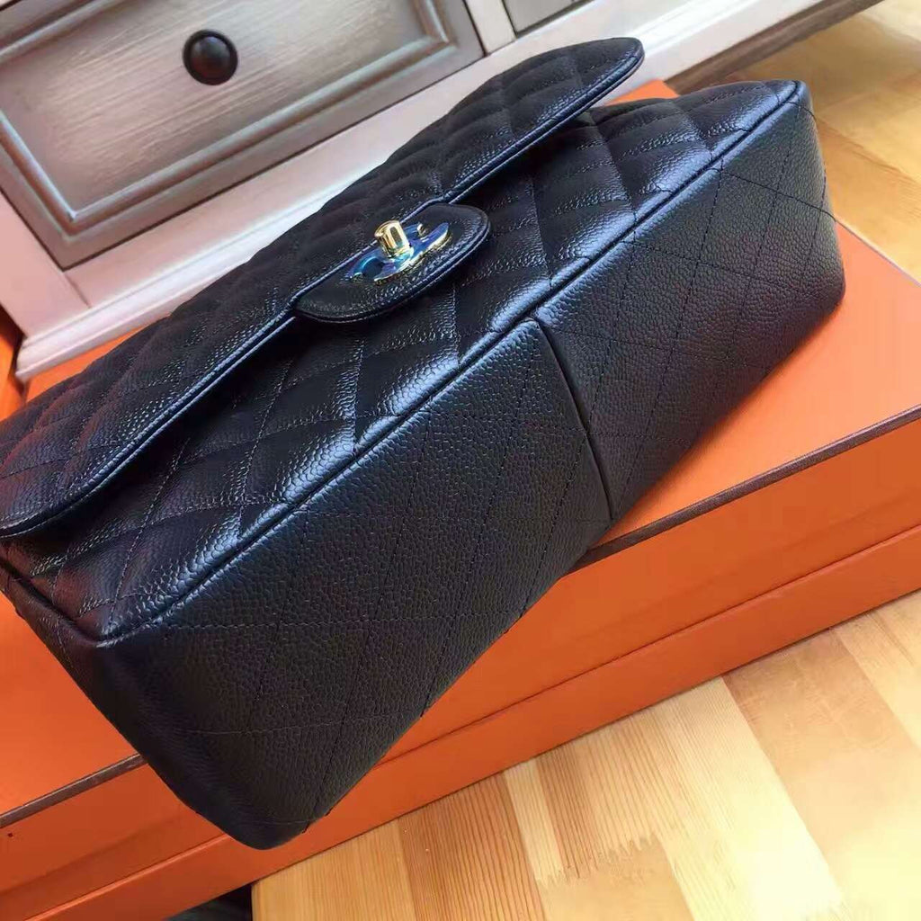 Chanel LARGE CLASSIC HANDBAG Black Calfskin