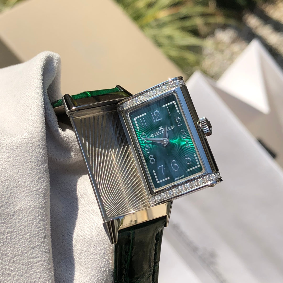 JAEGER-LECOULTRE REVERSO ONE Green Enamel & Diamonds | 18k Rose Gold | "Precious Flowers" Edition