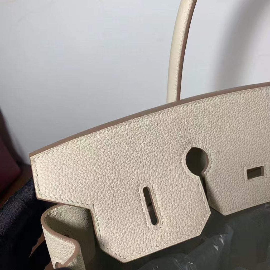 Hermès  10 craie Birkin 35  Togo Leather Gold Hardware