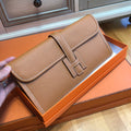 Hermes Gold Jige Elan clutch