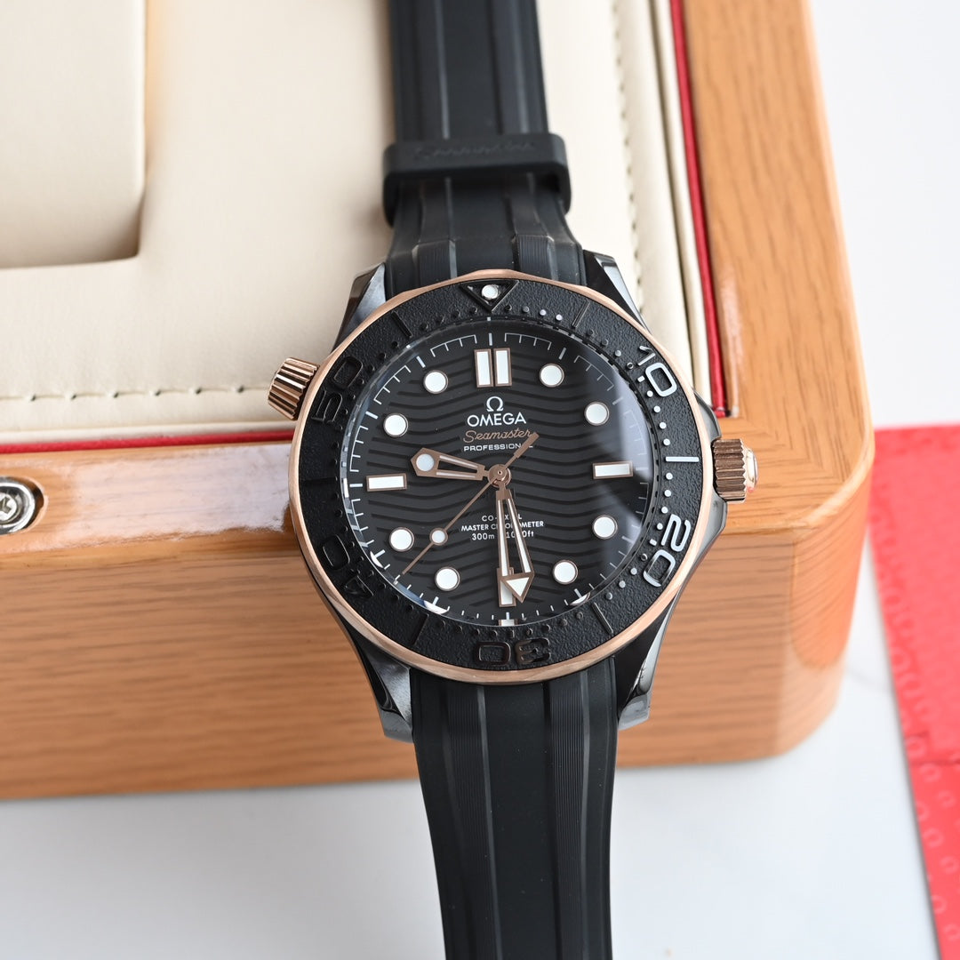 Omega Seamaster 300 Black Ceramic & Rose Gold Bezel 43.5mm