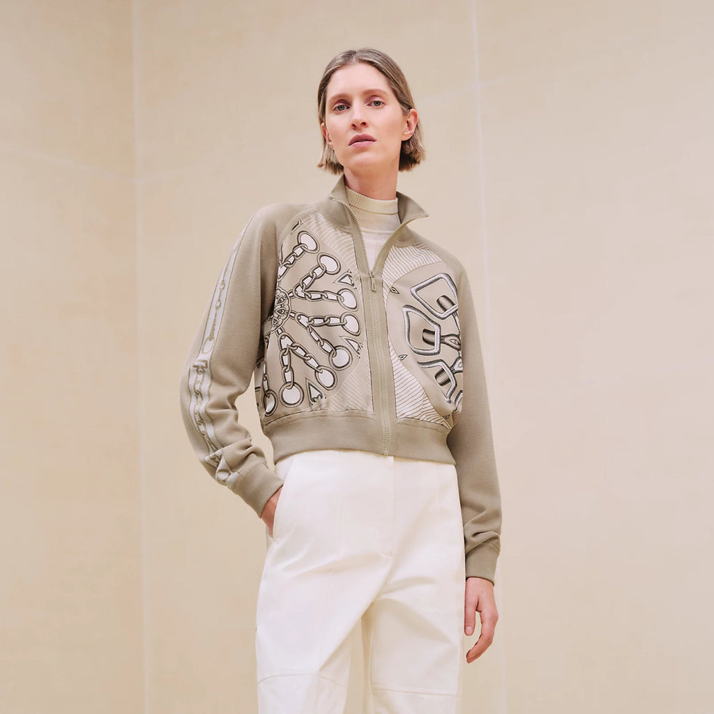 HERMES "Effet Kaleidoscope" zipped twillaine jacket