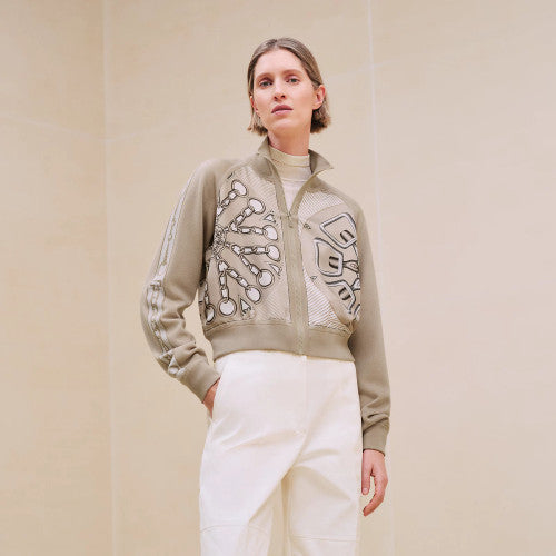 HERMES "Effet Kaleidoscope" zipped twillaine jacket