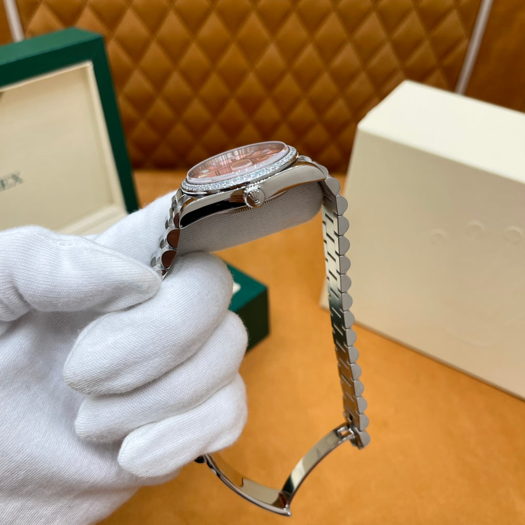ROLEX DAY-DATE 36 18k White Gold | Pink Baguette Diamond Dial | President Bracelet