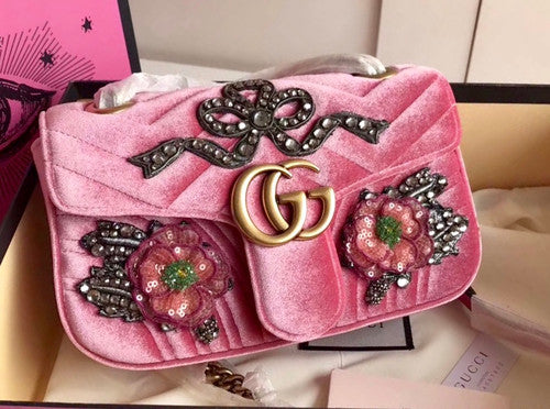 Gucci Limited Edition GG Marmont embroidered velvet mini bag