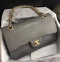 Chanel Grey Matte Alligator Classic Flap Bag