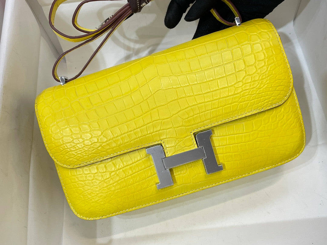 Hermes Jaune de Naples Constance 26 Niloticus Crocodile