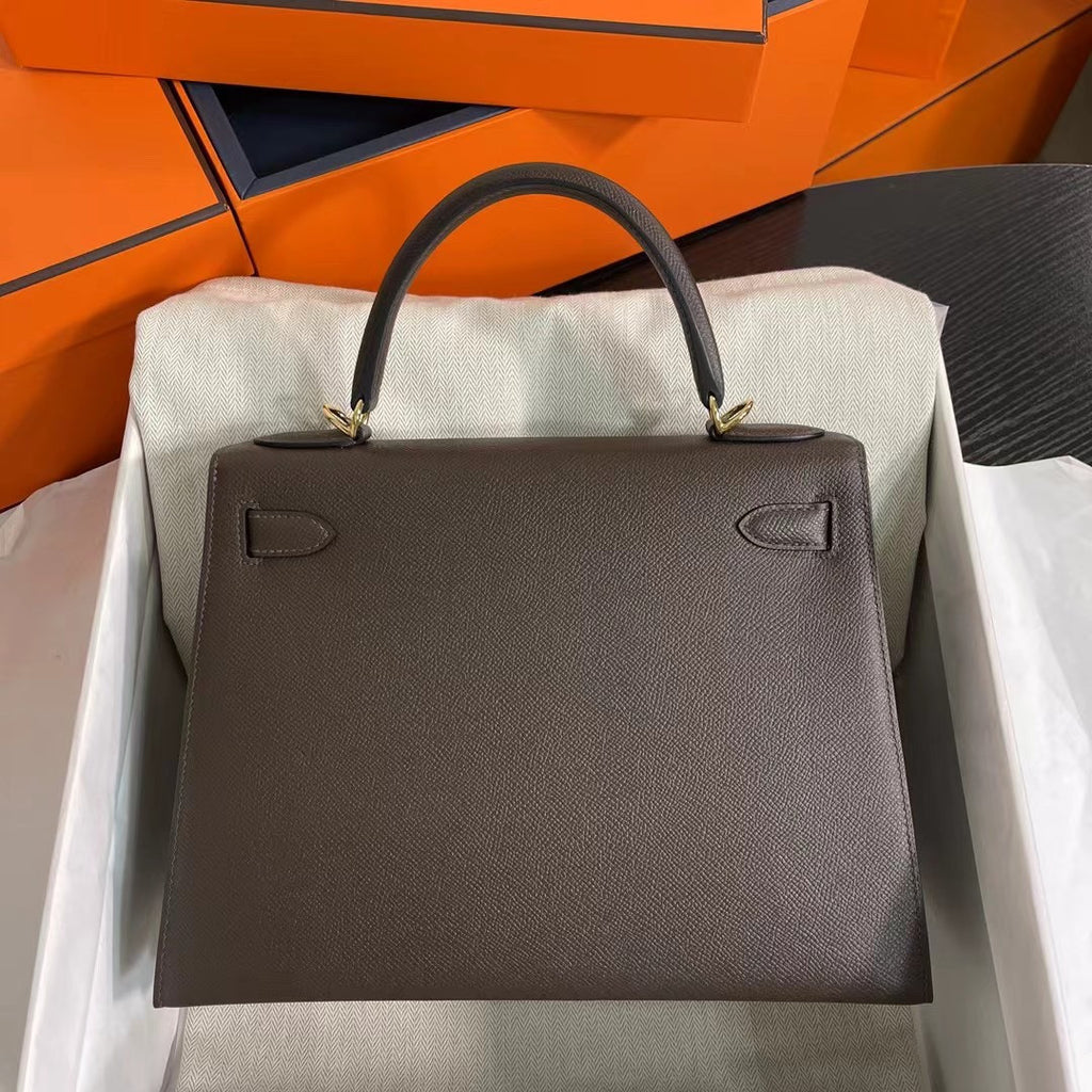 Hermes Chocolate Kelly 28 cm Epsom Gold Hardware
