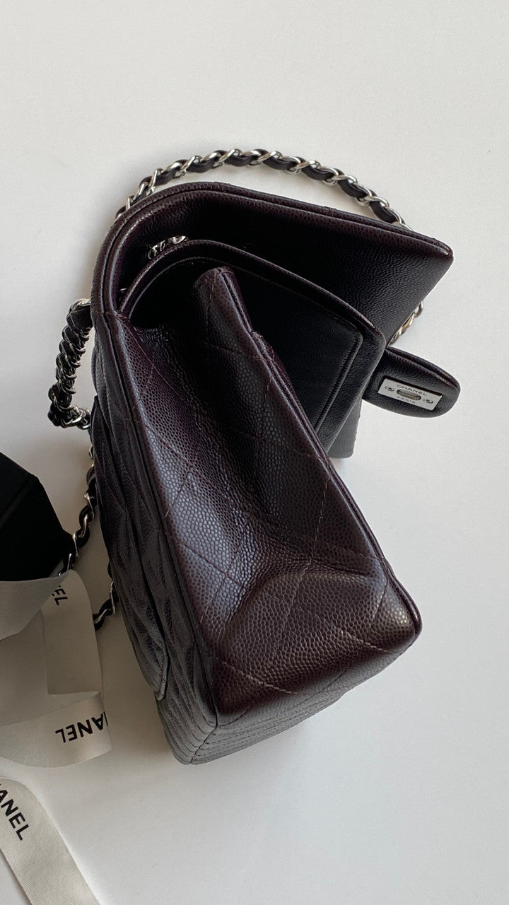 CHANEL SS2024 Chocolate Caviar Leather Classic Double Flap 2.55 Shoulder Bag Gold HW