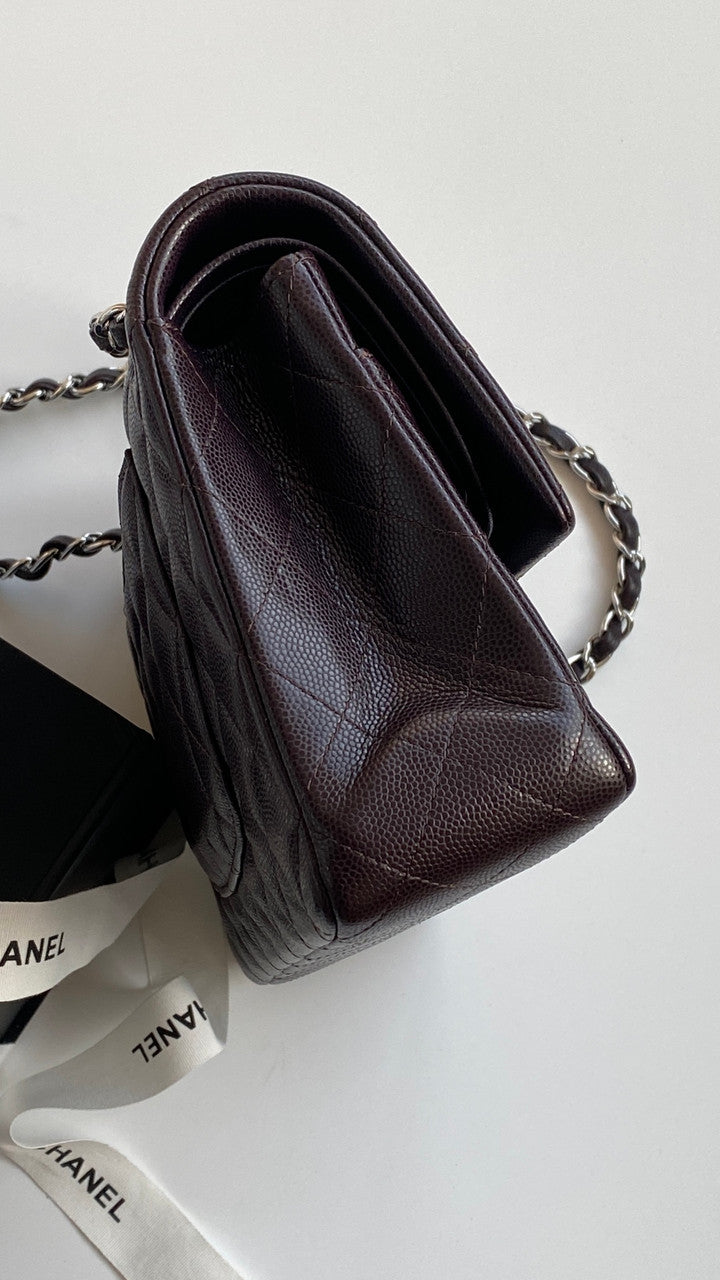 CHANEL SS2024 Chocolate Caviar Leather Classic Double Flap 2.55 Shoulder Bag Gold HW