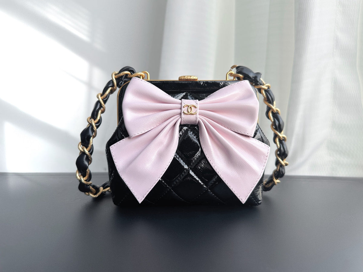 CHANEL HANDBAG WITH CHAIN BLACK/PINK