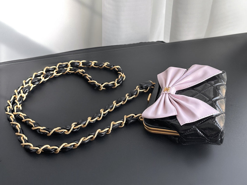 CHANEL HANDBAG WITH CHAIN BLACK/PINK