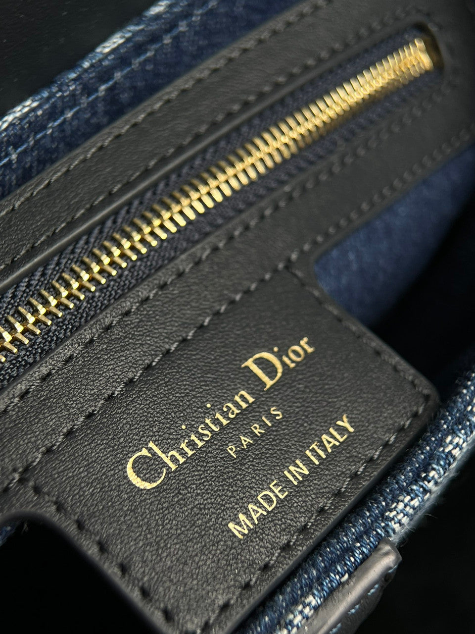 Christian Dior Saddle Bag with Strap  Blue Denim Dior Oblique Jacquard