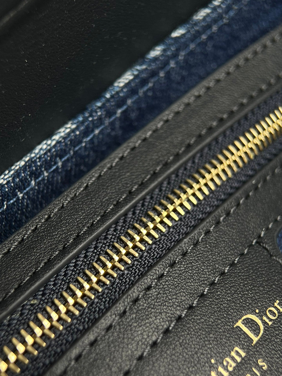 Christian Dior Saddle Bag with Strap  Blue Denim Dior Oblique Jacquard