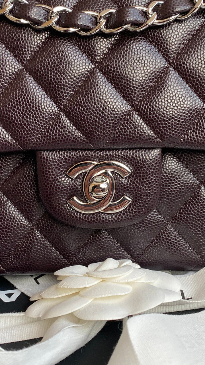 CHANEL SS2024 Chocolate Caviar Leather Classic Double Flap 2.55 Shoulder Bag Gold HW
