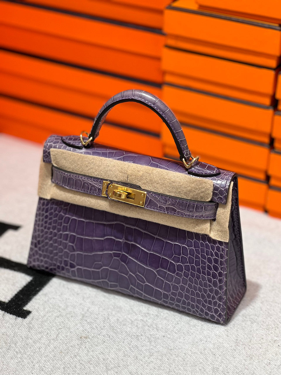 Hermes Crocus Mini Kelly II 20 Alligator Gold Hardware