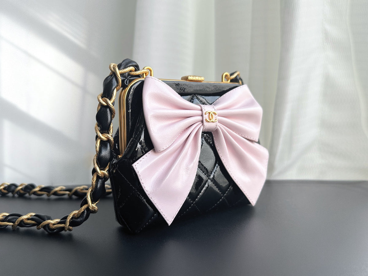 CHANEL HANDBAG WITH CHAIN BLACK/PINK
