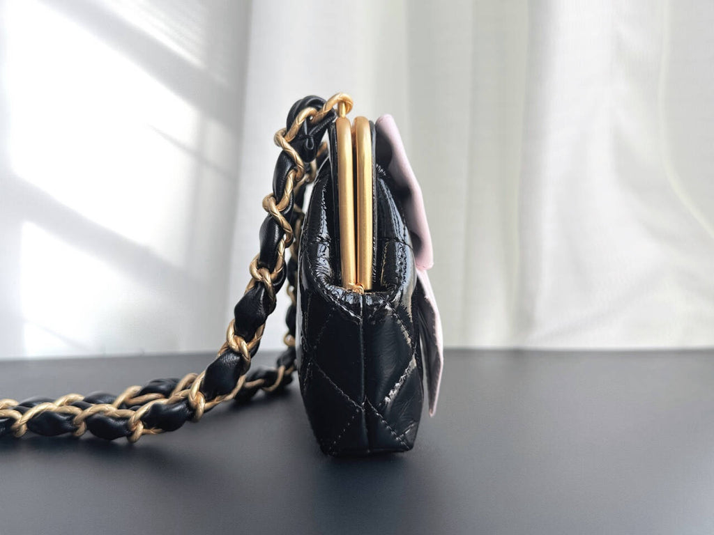CHANEL HANDBAG WITH CHAIN BLACK/PINK