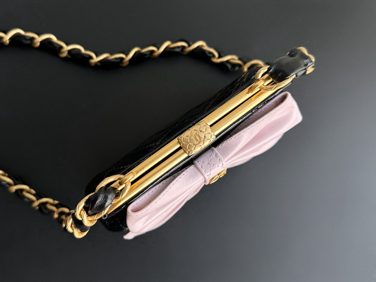 CHANEL HANDBAG WITH CHAIN BLACK/PINK