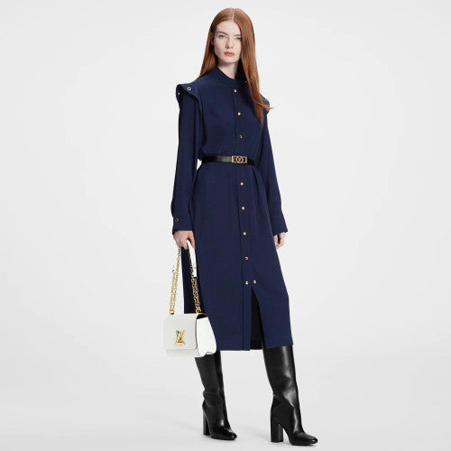 [Priority Release] Louis Vuitton 1AB6LV LONG-SLEEVED EPAULETTE SHIRT DRESS